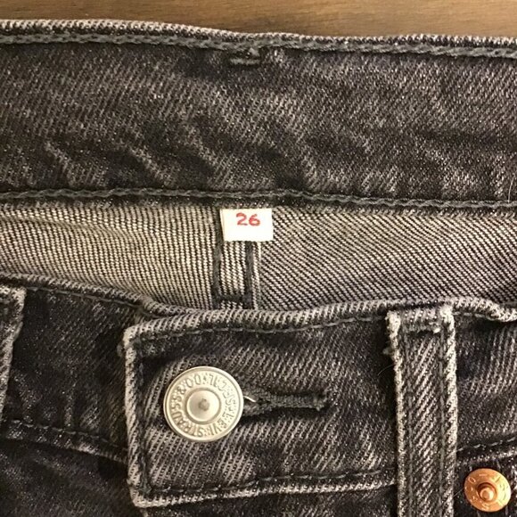 Levi’s 26 (2/3) Wedgie Women’s Jeans Washed Black Button Fly High Rise 228610010 - Picture 8 of 12